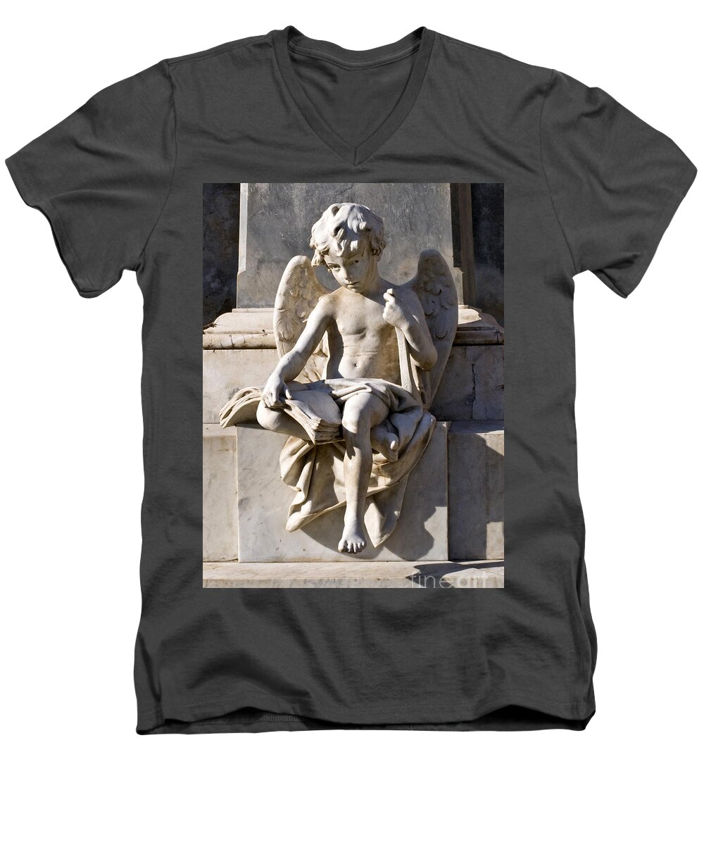 Angel Of Baroque Men's V-Neck T-Shirt featuring the photograph ANGEL of BAROQUE by Silva Wischeropp