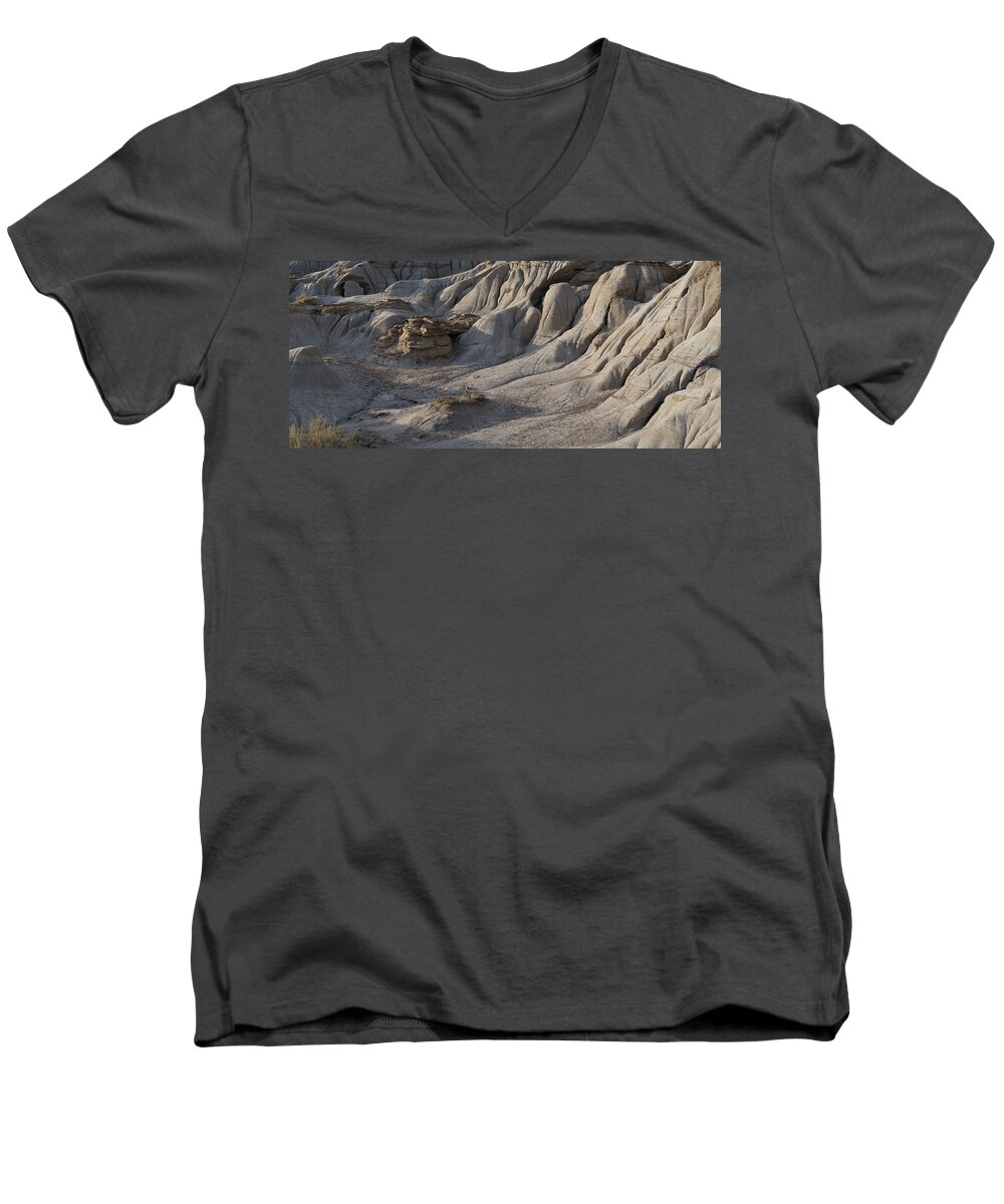 Alberta Men's V-Neck T-Shirt featuring the photograph Badlands Alberta by David Kleinsasser