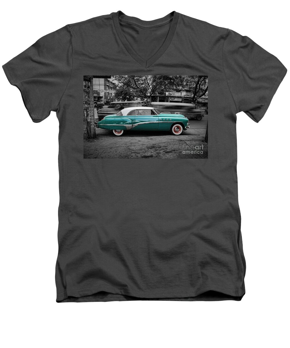 Photography Men's V-Neck T-Shirt featuring the photograph Buick Eight Roadmaster by Yhun Suarez