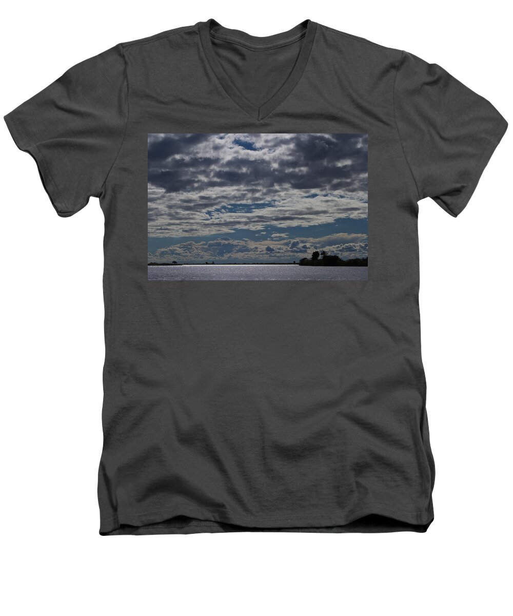 Clouds Men's V-Neck T-Shirt featuring the photograph Clouds Chobe River by David Kleinsasser