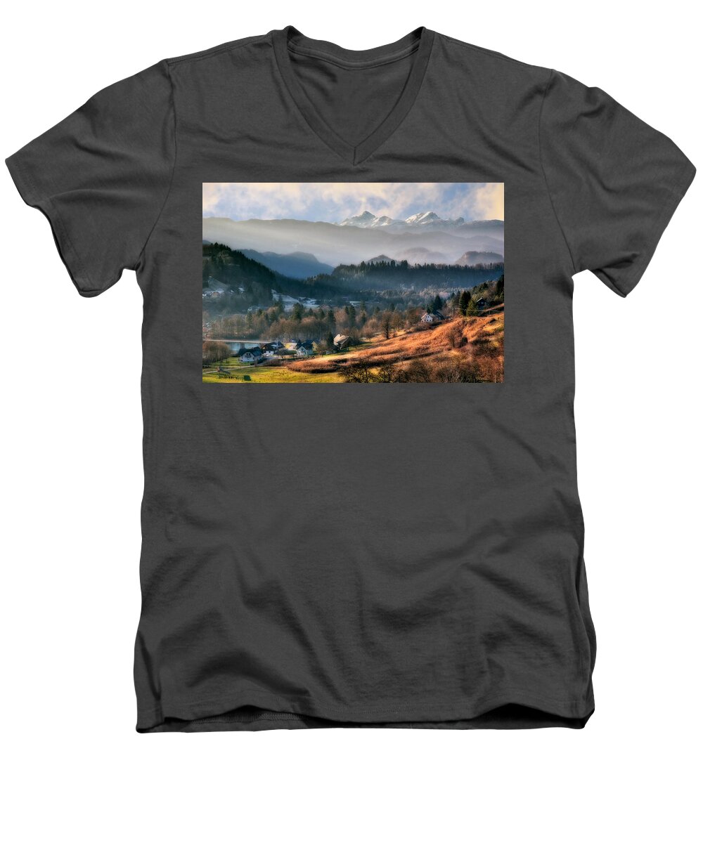 Slovenia Men's V-Neck T-Shirt featuring the photograph Countryside. Slovenia by Juan Carlos Ferro Duque