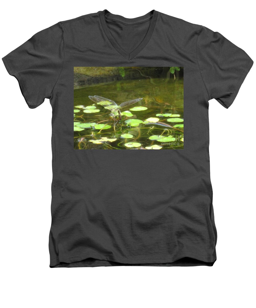 Dragonfly Men's V-Neck T-Shirt featuring the photograph Dragonfly by Laurianna Taylor