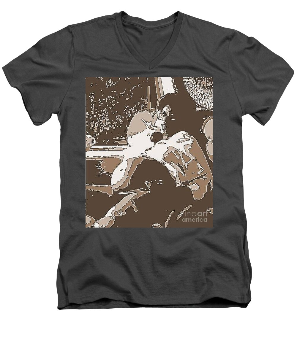 Abstract Men's V-Neck T-Shirt featuring the photograph Expecting a BOY by Angela L Walker