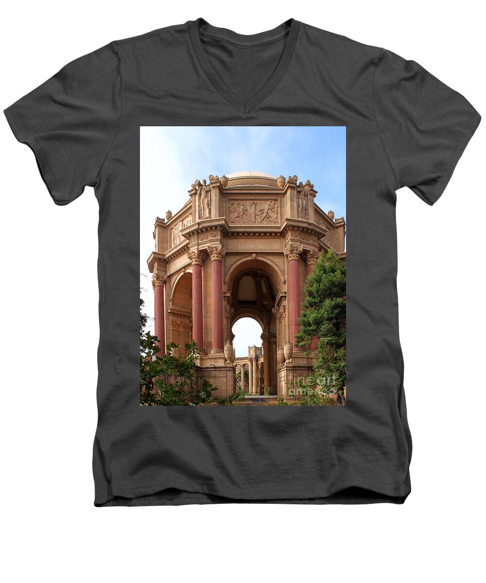 Landmark Men's V-Neck T-Shirt featuring the photograph Exploratorium San Francisco by Henrik Lehnerer