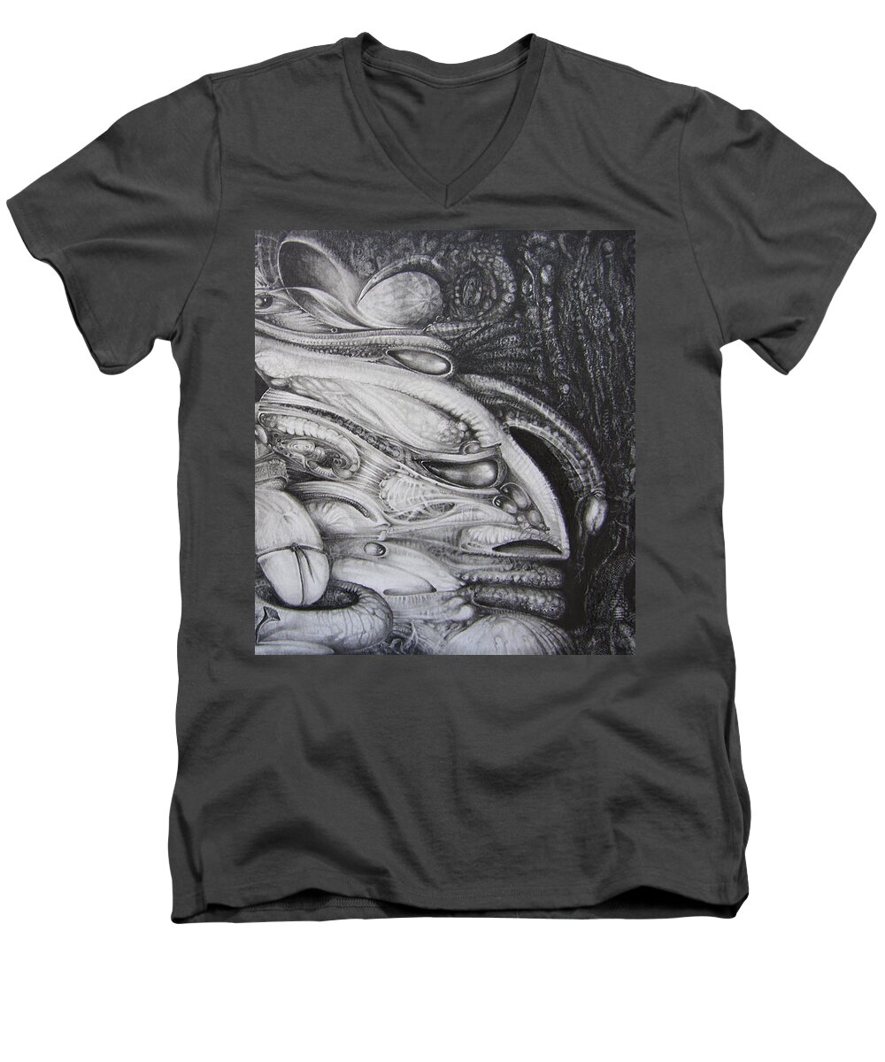 Fomorii Men's V-Neck T-Shirt featuring the drawing Fomorii General by Otto Rapp
