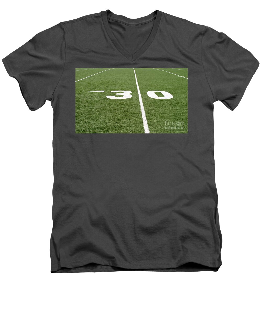 American Men's V-Neck T-Shirt featuring the photograph Football Field Thirty by Henrik Lehnerer