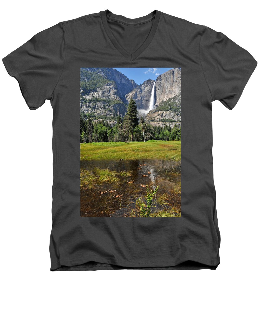 Yosemite Men's V-Neck T-Shirt featuring the photograph Happy Campers by Lynn Bauer