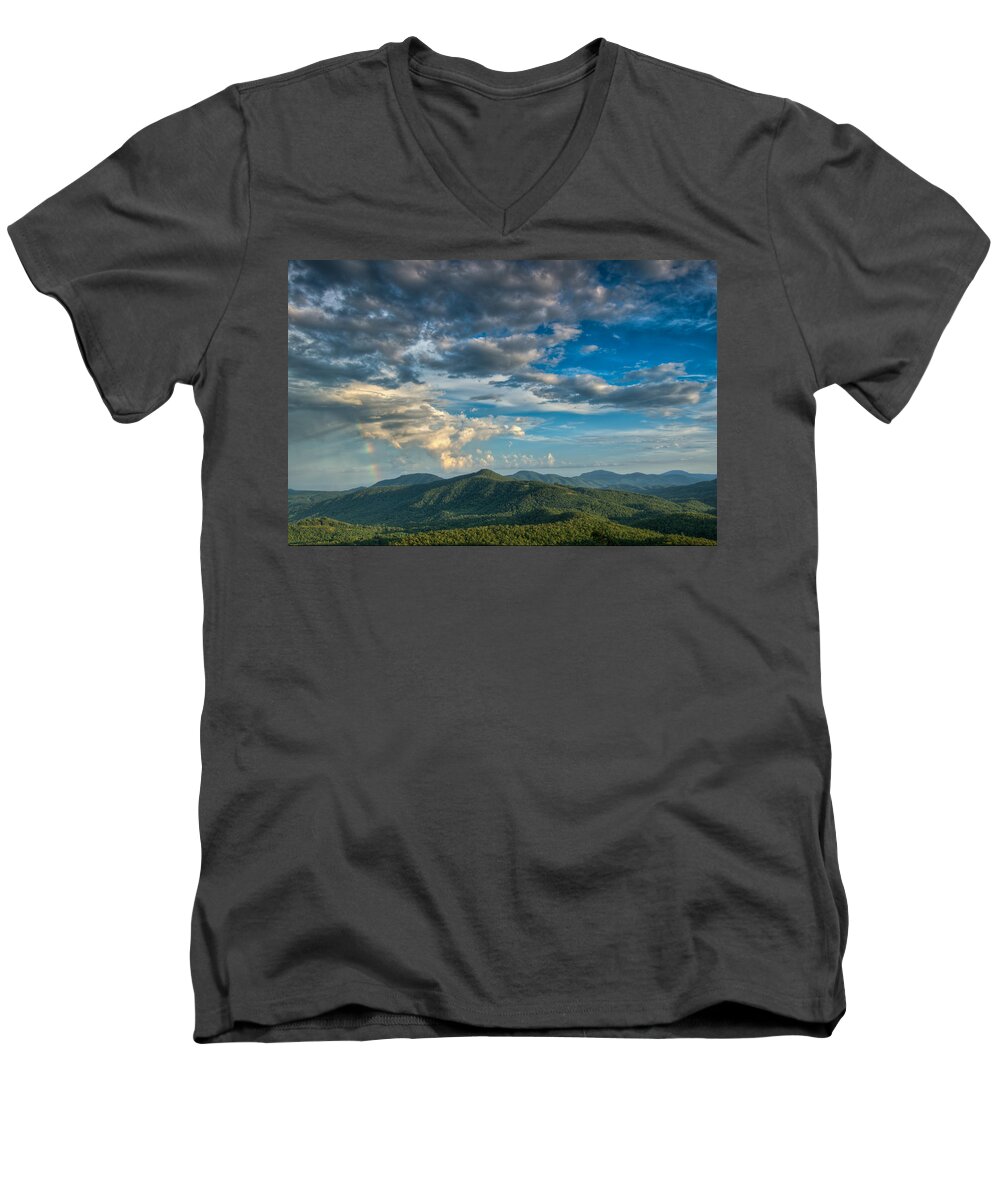 Joye Ardyn Durham Men's V-Neck T-Shirt featuring the photograph Hidden Rainbow by Joye Ardyn Durham