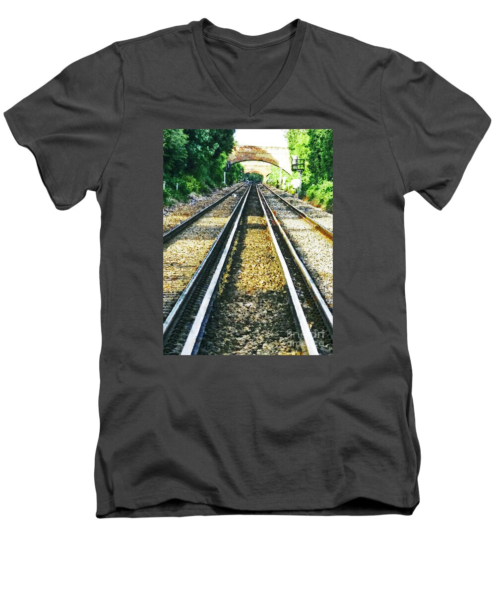 South East Men's V-Neck T-Shirt featuring the photograph How come they never go up the middle by Steve Taylor