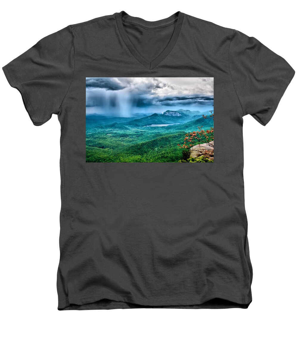 caesars Head Men's V-Neck T-Shirt featuring the photograph Incoming Storm by Lynne Jenkins