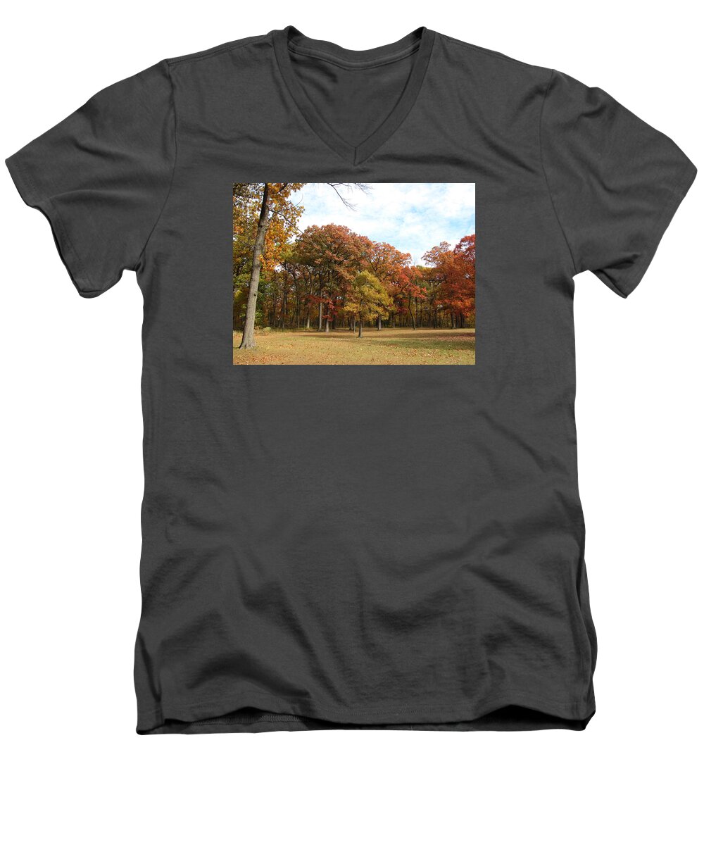 Cedric Hampton Men's V-Neck T-Shirt featuring the photograph Quiet Forest 2 by Cedric Hampton