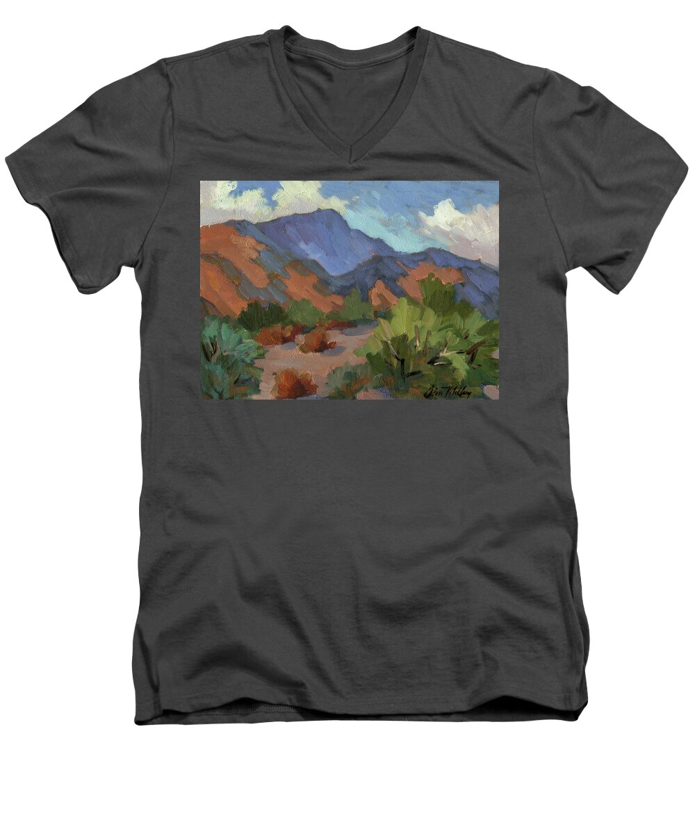 Santa Rosa Mountains Men's V-Neck T-Shirt featuring the painting Santa Rosa Mountains by Diane McClary