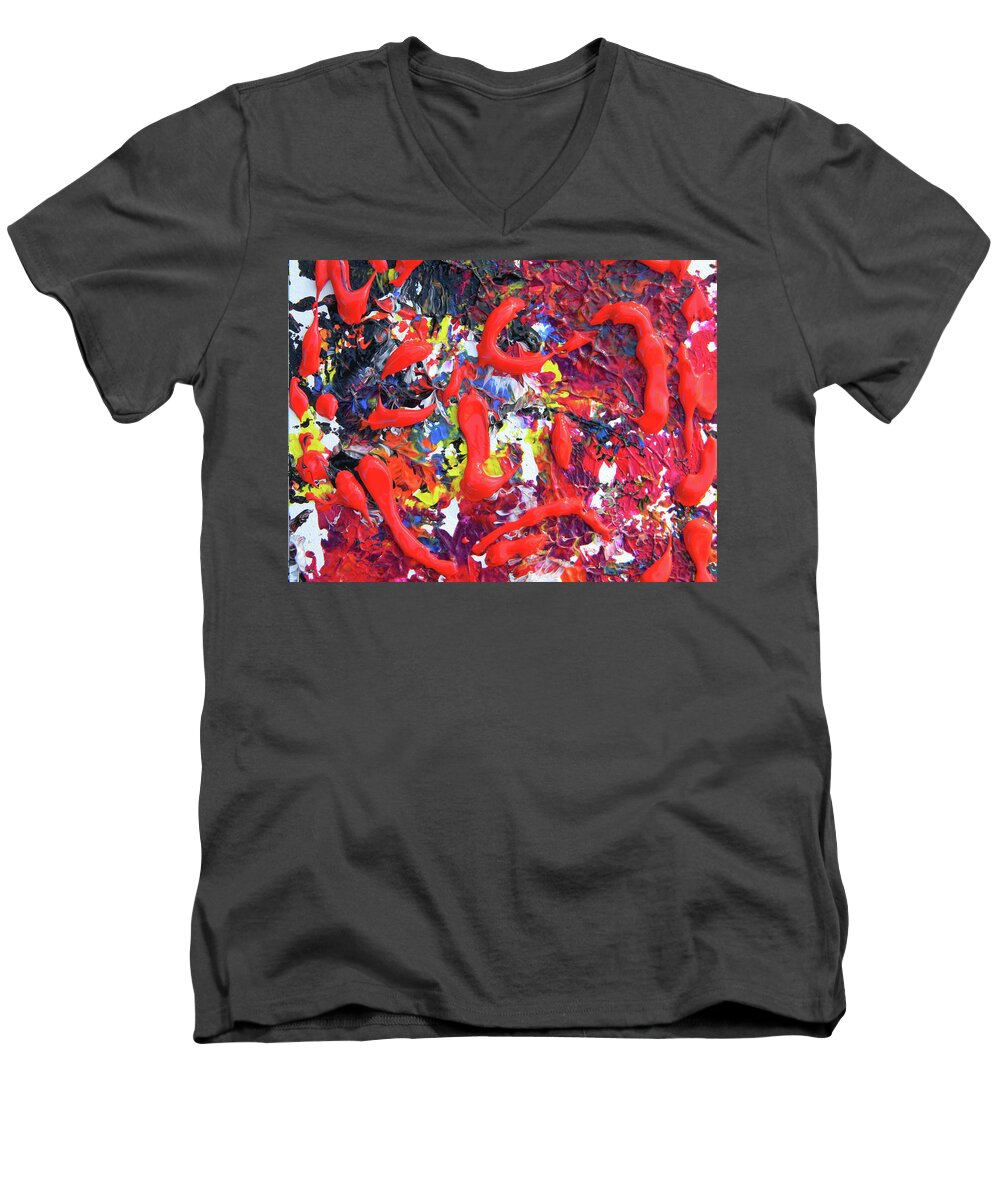Self Portrait Men's V-Neck T-Shirt featuring the painting Self Portrait 4 by Marwan George Khoury
