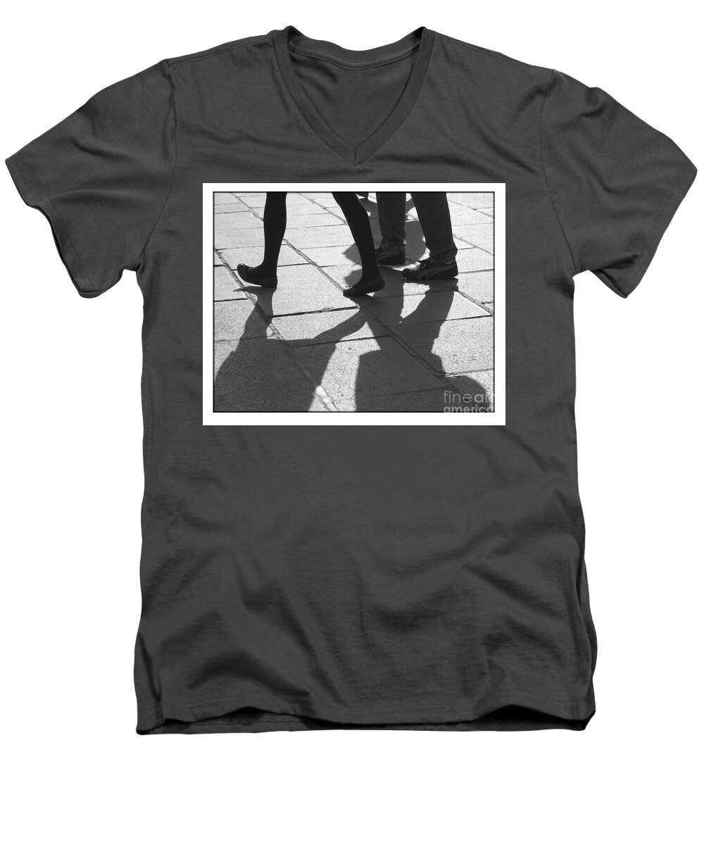 Digital Art Men's V-Neck T-Shirt featuring the photograph Shadow People by Victoria Harrington