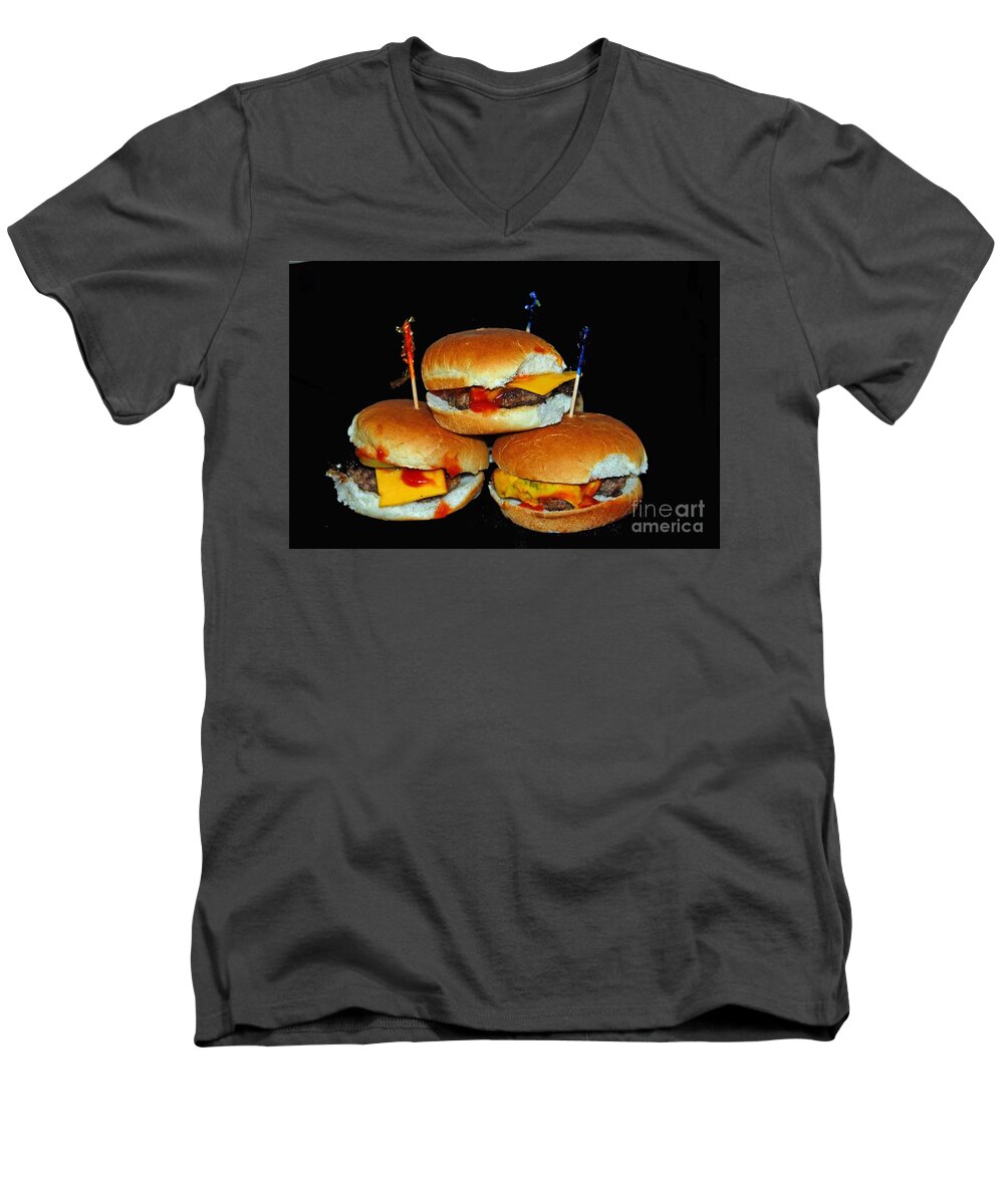 Food Men's V-Neck T-Shirt featuring the photograph Sliders by Cindy Manero