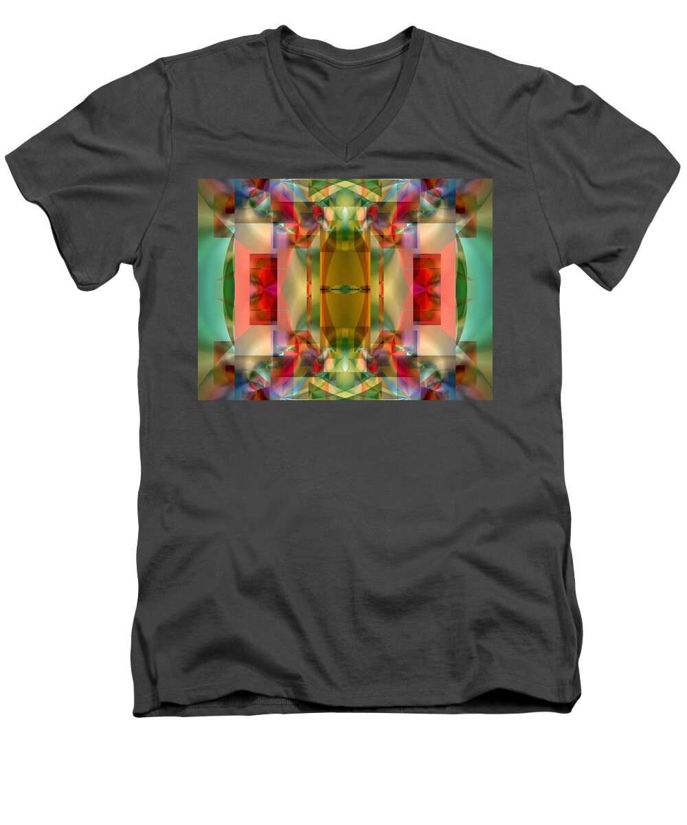 Spatial Men's V-Neck T-Shirt featuring the digital art Soul Sanctuary 2 by Lynda Lehmann