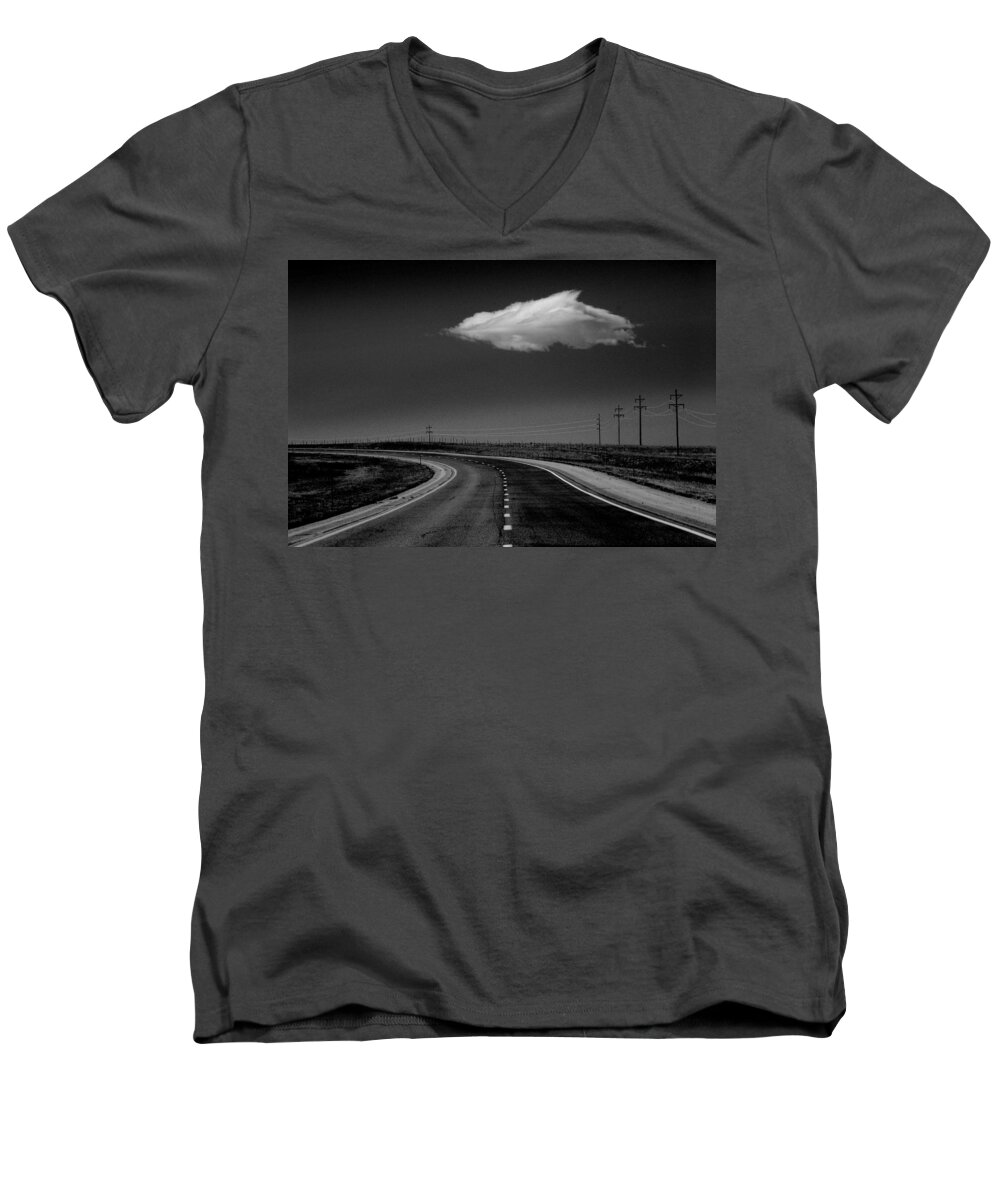 Roads Men's V-Neck T-Shirt featuring the photograph That Way.. by Al Swasey