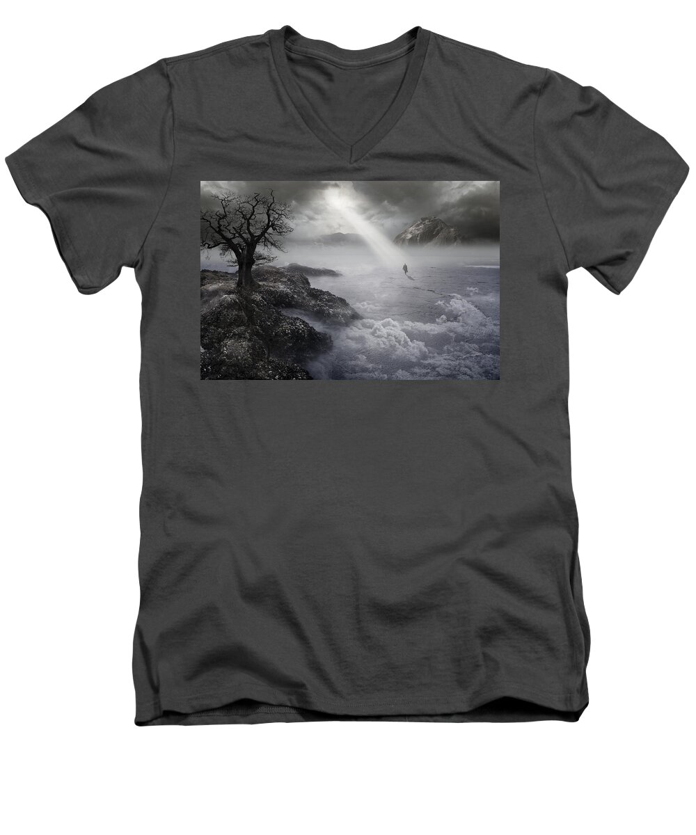 Conceptual Men's V-Neck T-Shirt featuring the photograph The Drifter III by Keith Kapple