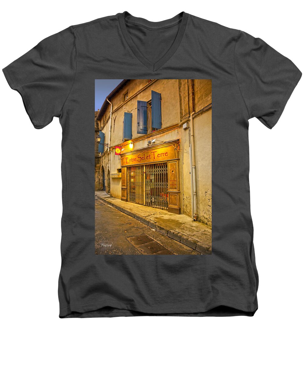 St. Men's V-Neck T-Shirt featuring the photograph The Spice Merchant St Remy de Provence by Fred J Lord
