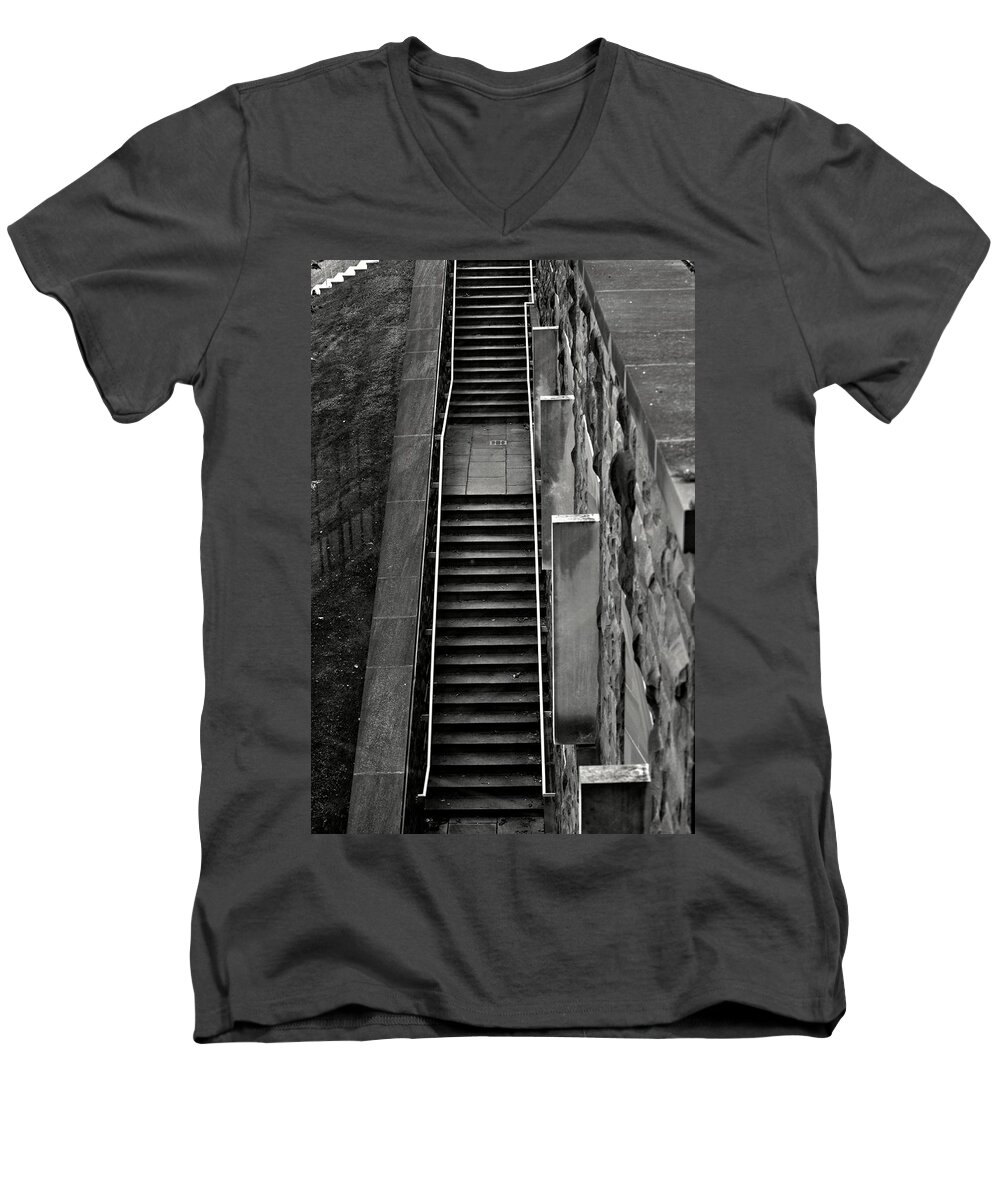 Stairs Men's V-Neck T-Shirt featuring the photograph Vertical by Marysue Ryan