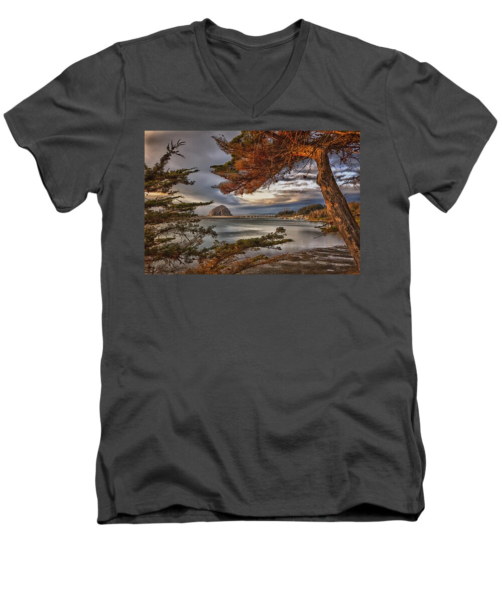 Morro Bay Men's V-Neck T-Shirt featuring the photograph Windy Cove by Beth Sargent
