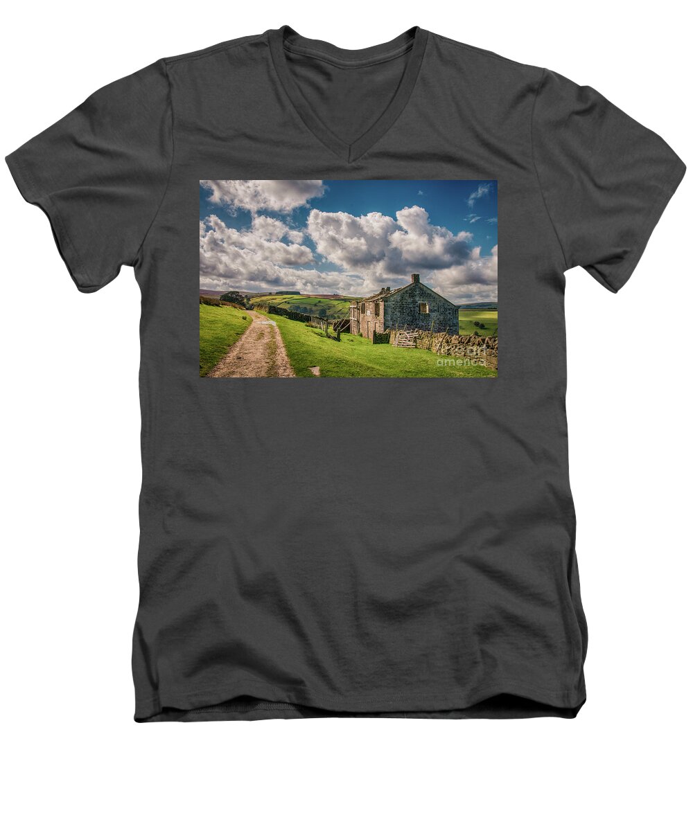 Airedale Men's V-Neck T-Shirt featuring the photograph Bronte Walk #1 by Mariusz Talarek