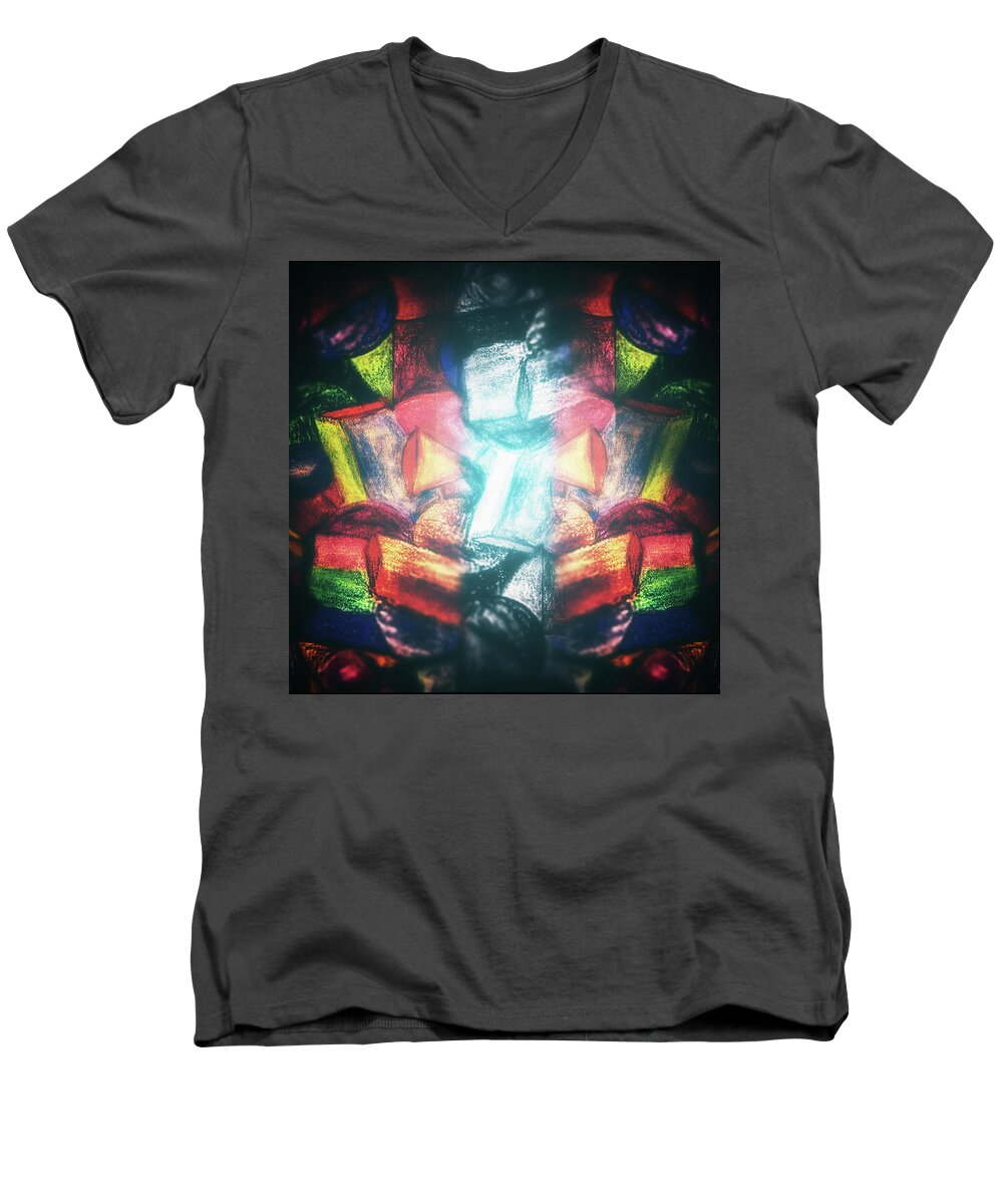 Abstract Men's V-Neck T-Shirt featuring the photograph Chaos #1 by James Bethanis