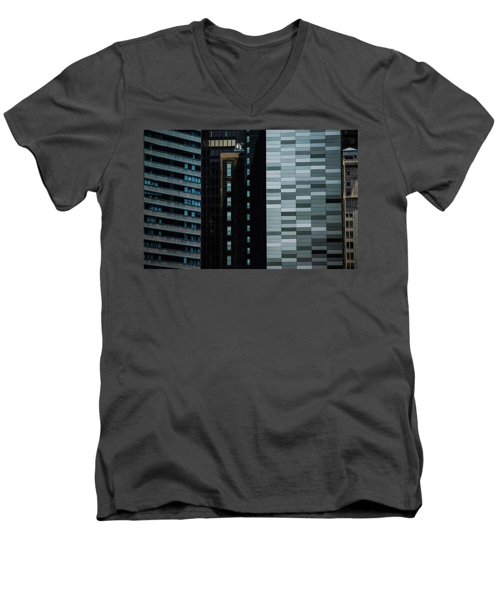 Abstract Men's V-Neck T-Shirt featuring the photograph City Perspective #1 by Michael Nowotny