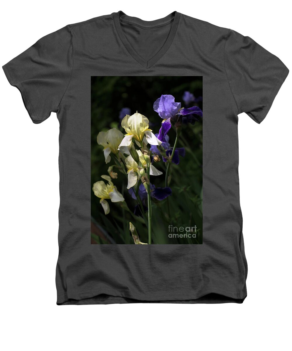 Flower Men's V-Neck T-Shirt featuring the photograph Iris #1 by Mim White