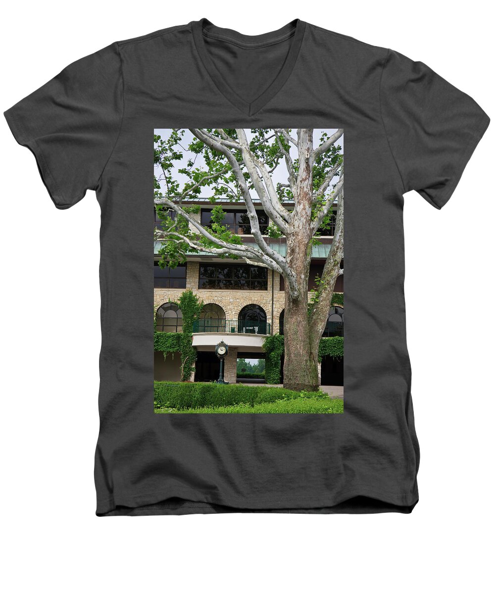 Horse Men's V-Neck T-Shirt featuring the photograph Keeneland Race Track #1 by Jill Lang