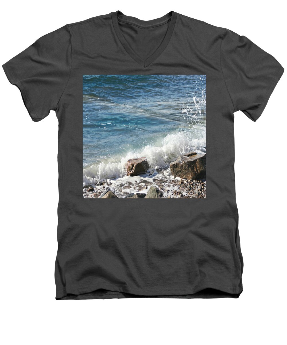 Water Men's V-Neck T-Shirt featuring the photograph Splash #1 by Judy Palkimas