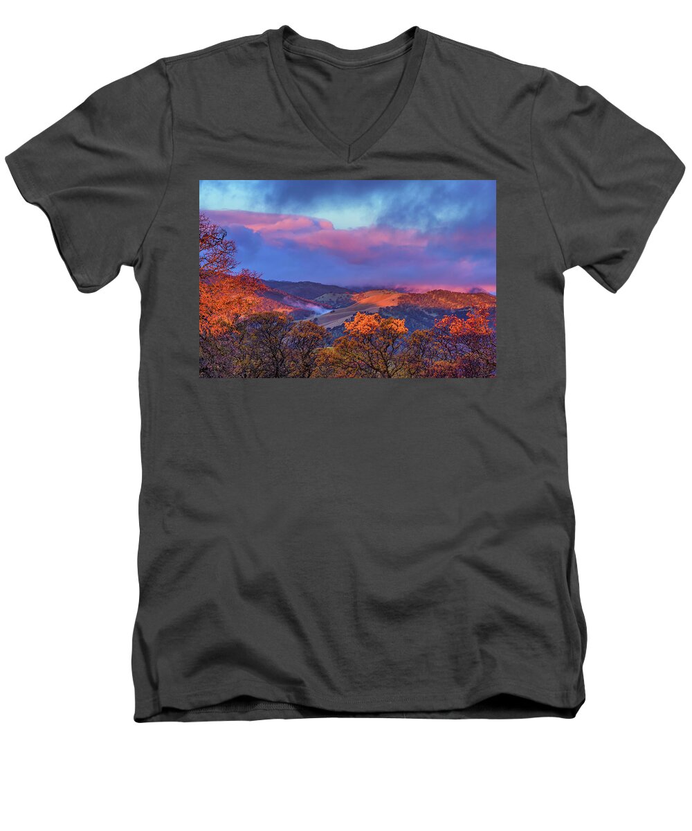 Landscape Men's V-Neck T-Shirt featuring the photograph Sunrise Light #1 by Marc Crumpler