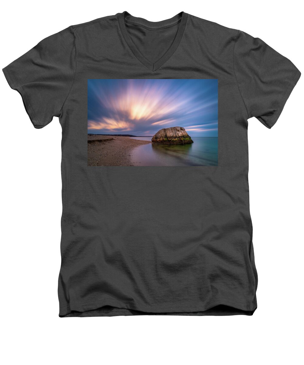 Landscape Men's V-Neck T-Shirt featuring the photograph The Big Rock #1 by John Randazzo