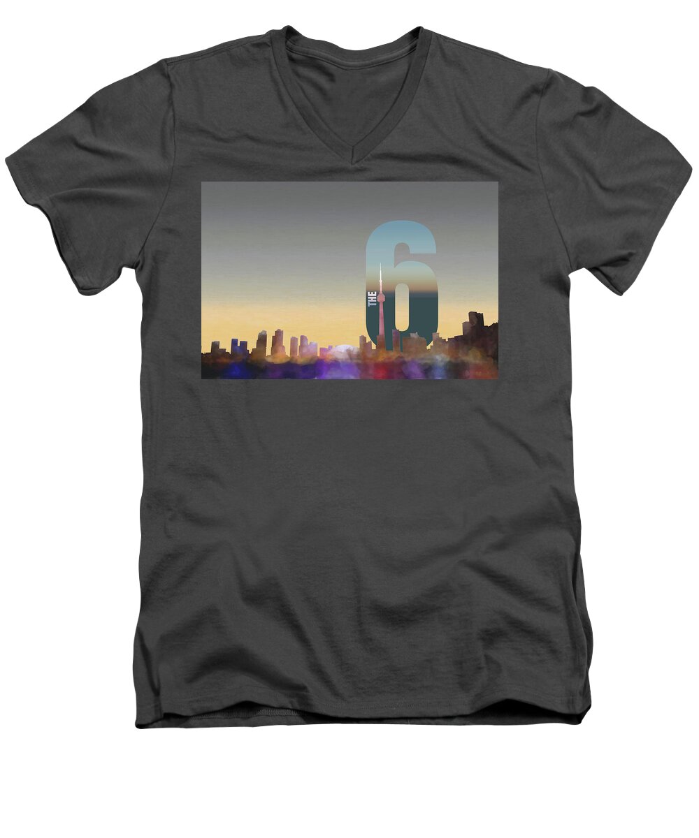  Men's V-Neck T-Shirt featuring the photograph Toronto Skyline - The Six #1 by Serge Averbukh