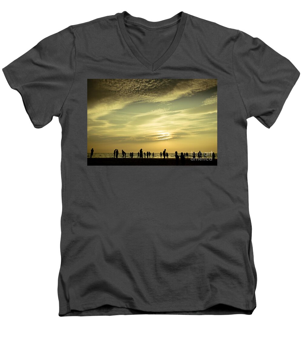 Water Men's V-Neck T-Shirt featuring the photograph Vanilla sky #1 by Raimond Klavins