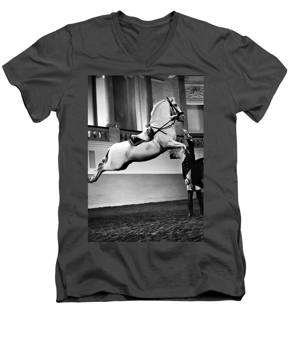 20th Century Men's V-Neck T-Shirt featuring the photograph Riding School, Vienna by Granger