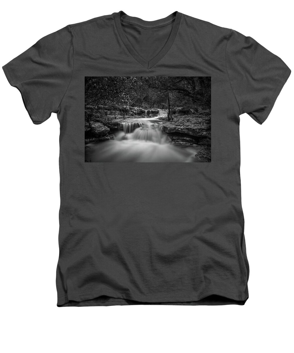 Waterfall Men's V-Neck T-Shirt featuring the photograph Waterfall in Austin Texas #1 by Todd Aaron