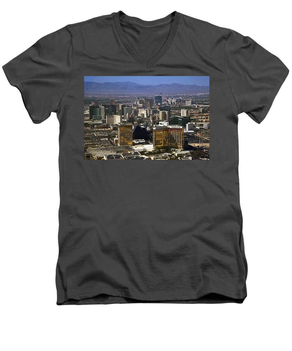  Las Men's V-Neck T-Shirt featuring the photograph The Strip #10 by Ricky Barnard