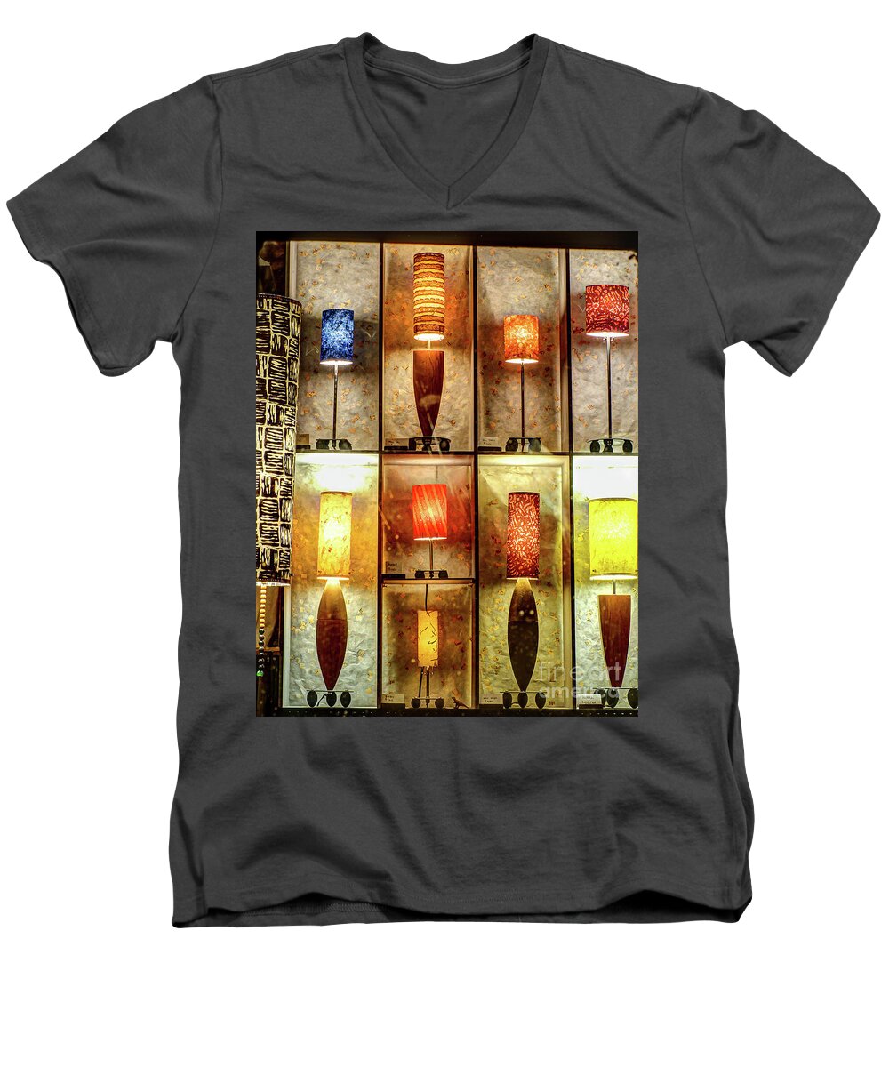 Columbia Men's V-Neck T-Shirt featuring the photograph 1221B Lincoln St. by Charles Hite