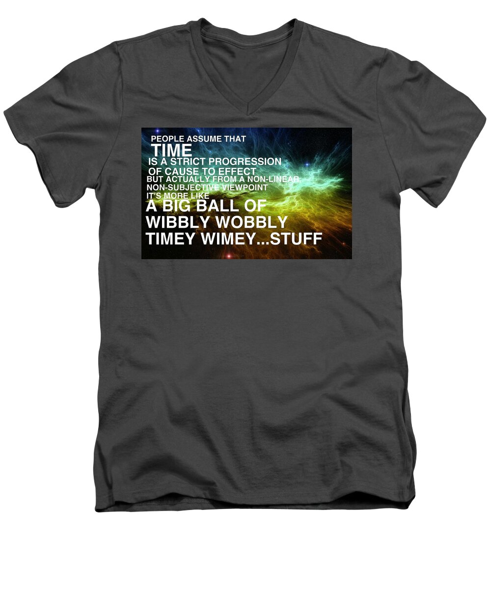 Quote Men's V-Neck T-Shirt featuring the digital art Quote #15 by Super Lovely