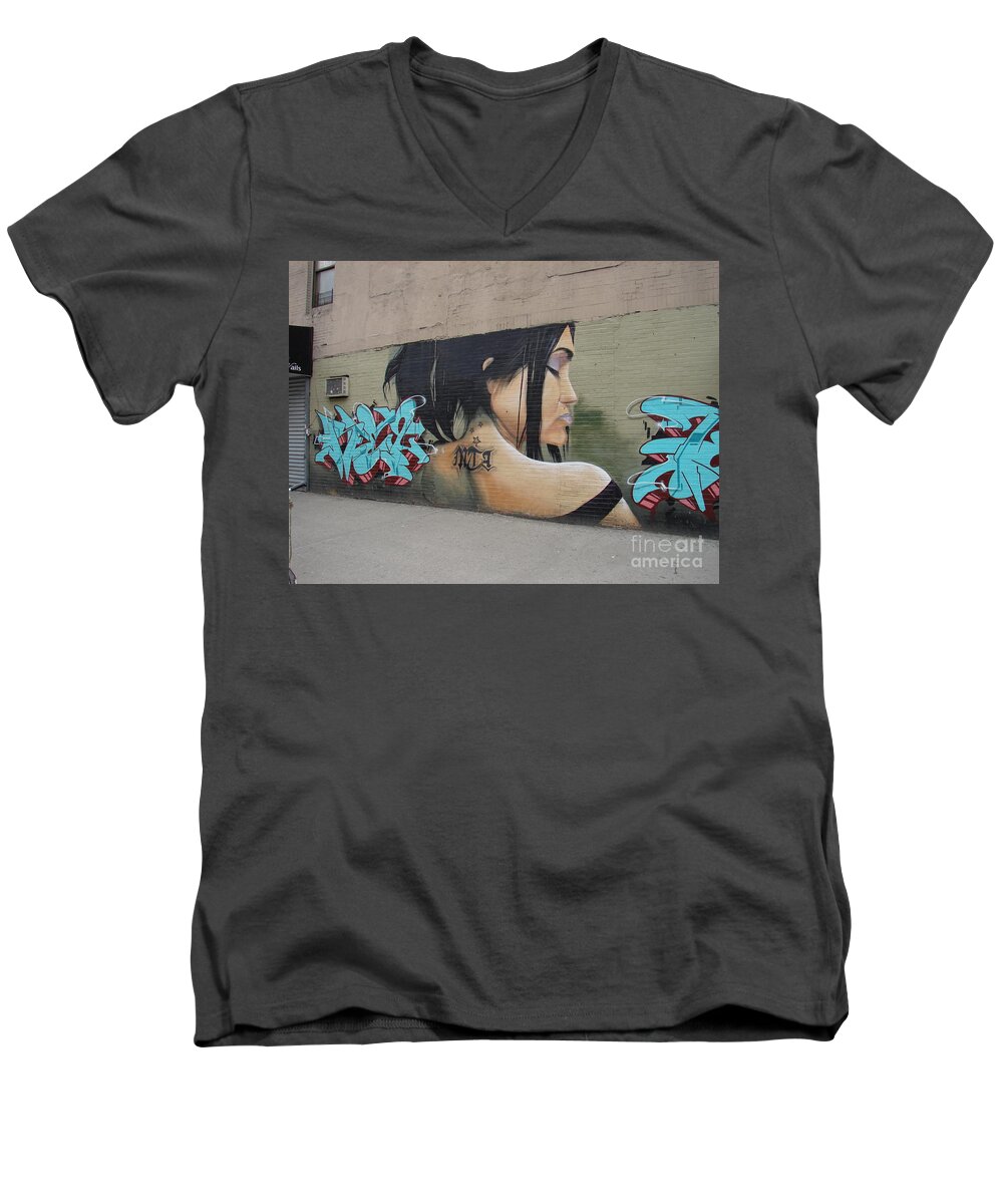 Dyckman Street Men's V-Neck T-Shirt featuring the photograph 160 Dyckman Street by Cole Thompson