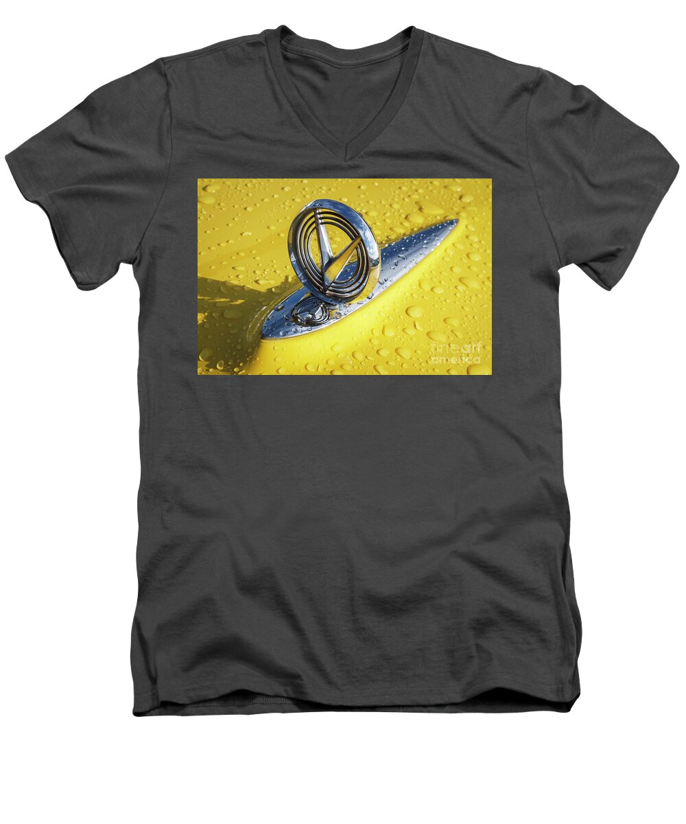 1955 Men's V-Neck T-Shirt featuring the photograph 1955 Buick Hood Ornament by Dennis Hedberg