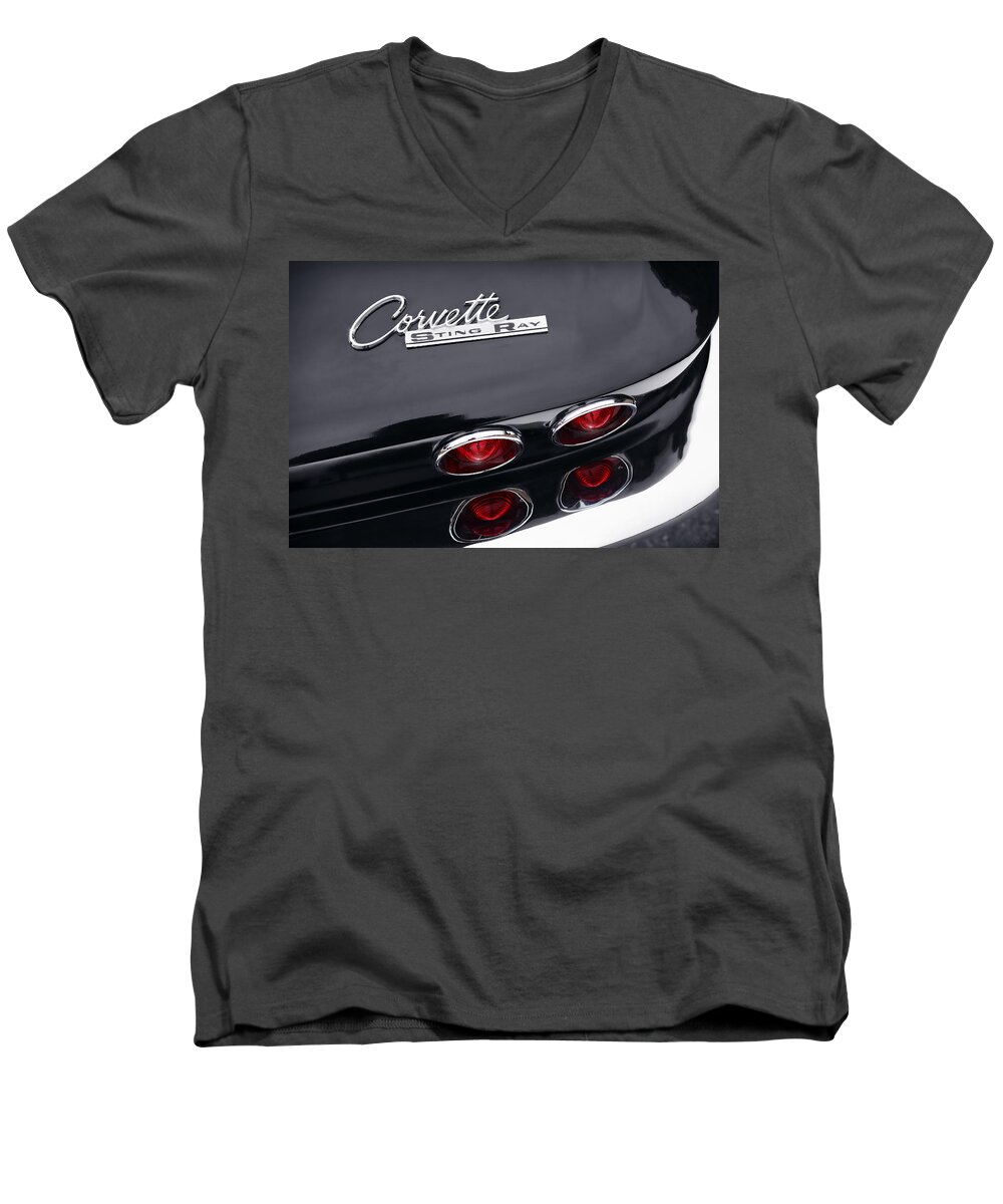 Chevy Men's V-Neck T-Shirt featuring the photograph 1964 Chevrolet Corvette Sting Ray by Gordon Dean II