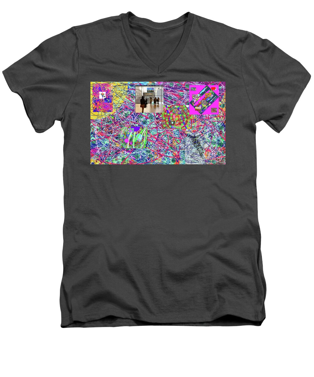  Men's V-Neck T-Shirt featuring the digital art 2-4-2057h by Walter Paul Bebirian