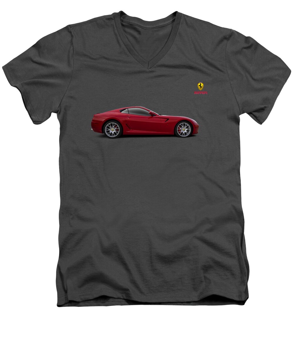 #faatoppicks Men's V-Neck T-Shirt featuring the digital art Ferrari 599 GTB by Douglas Pittman