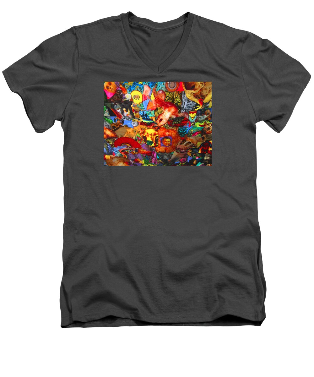  Men's V-Neck T-Shirt featuring the painting Flesh Detail 4 #1 by Steve Fields