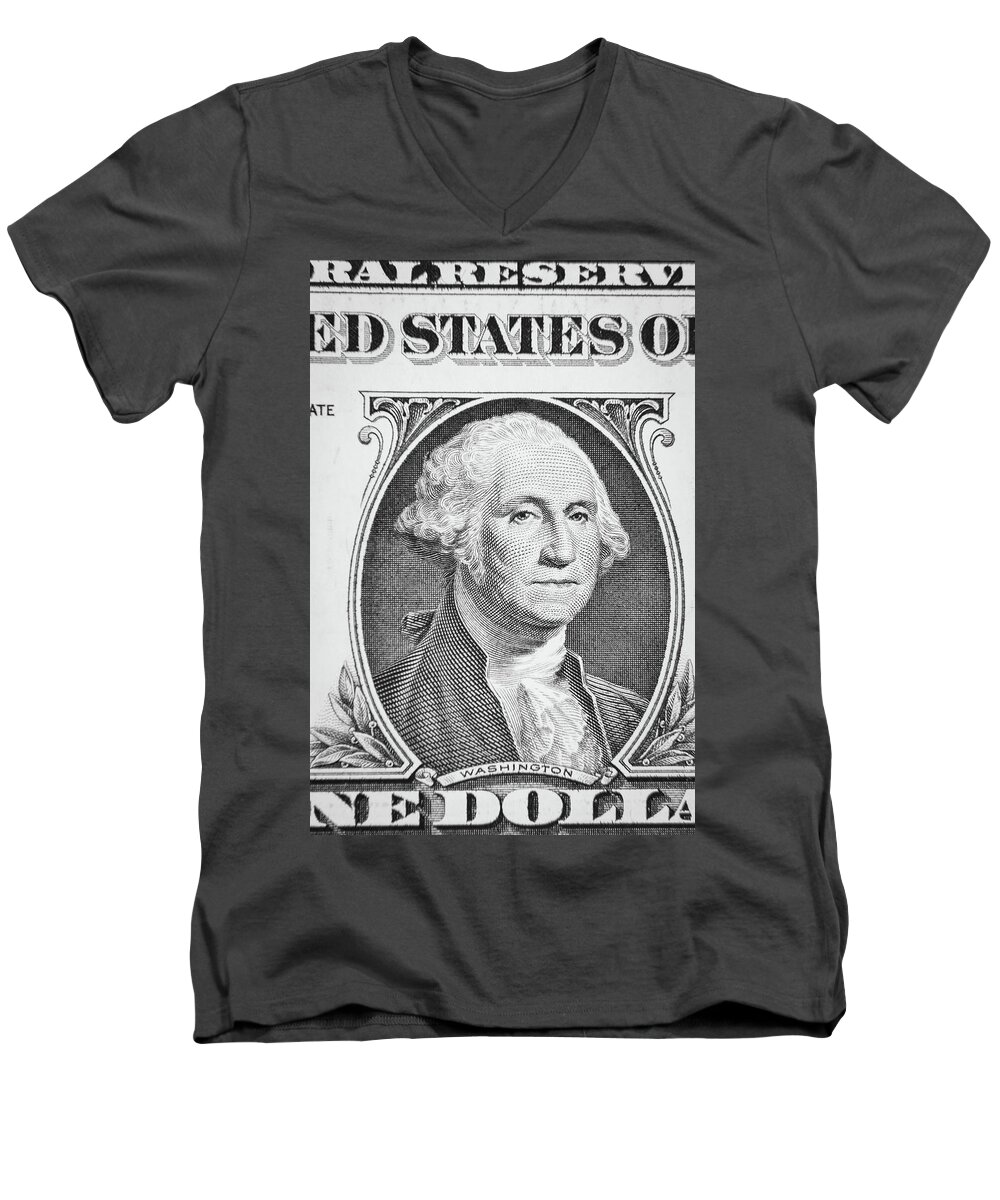 George Washington Men's V-Neck T-Shirt featuring the photograph George Washington #2 by Les Cunliffe