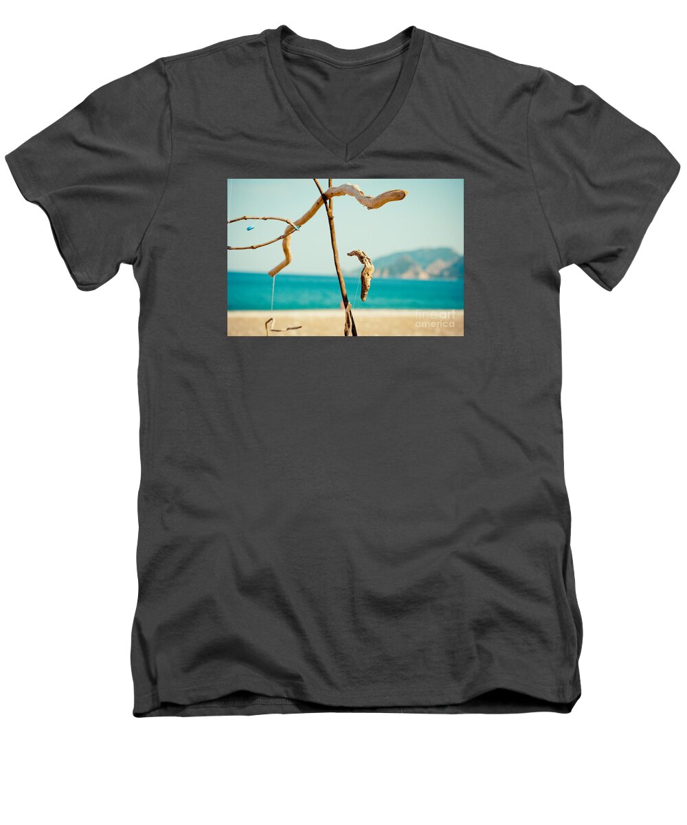 Water Men's V-Neck T-Shirt featuring the photograph Nature sculpture at coast Seascape Artmif.lv #2 by Raimond Klavins