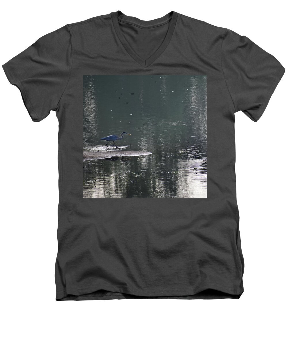 Nature Men's V-Neck T-Shirt featuring the photograph Stalker #2 by Skip Willits