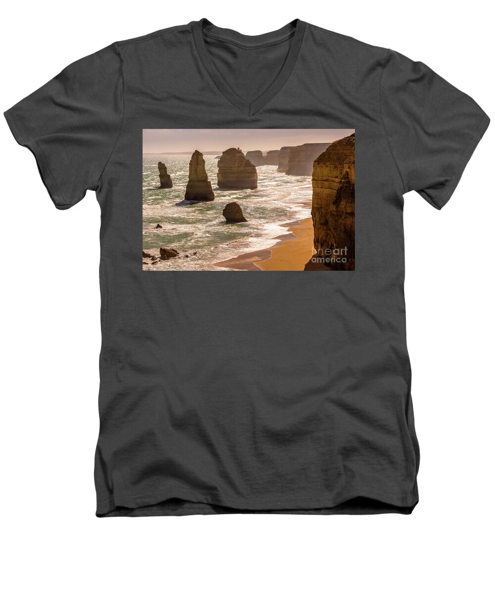 12 Apostles Men's V-Neck T-Shirt featuring the photograph The Twelve Apostles #4 by Andrew Michael